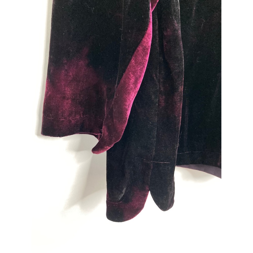 Pure Jill Women Velvet Tunic Top Plum Purple Tie Dye V-Neck XL Petite Whimsigoth - Picture 6 of 10